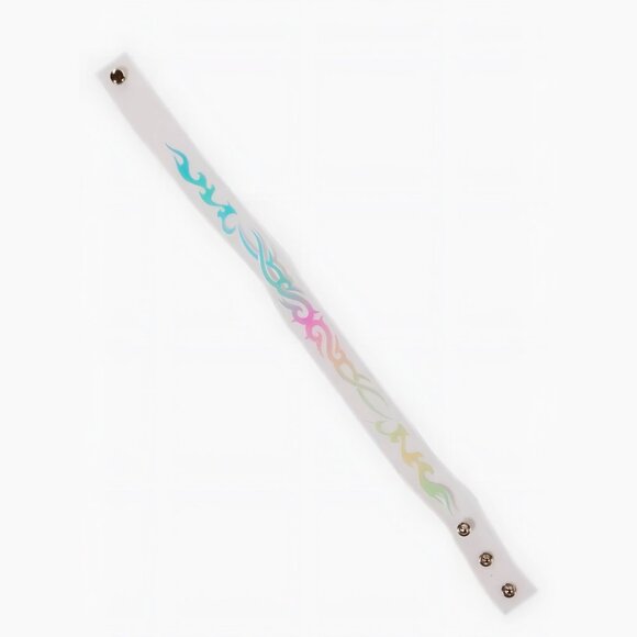 Dolls Kill ✦ Aurora Gradient Flame Choker ✦ Clear Vinyl Adjustable Snap NWT - Picture 3 of 7